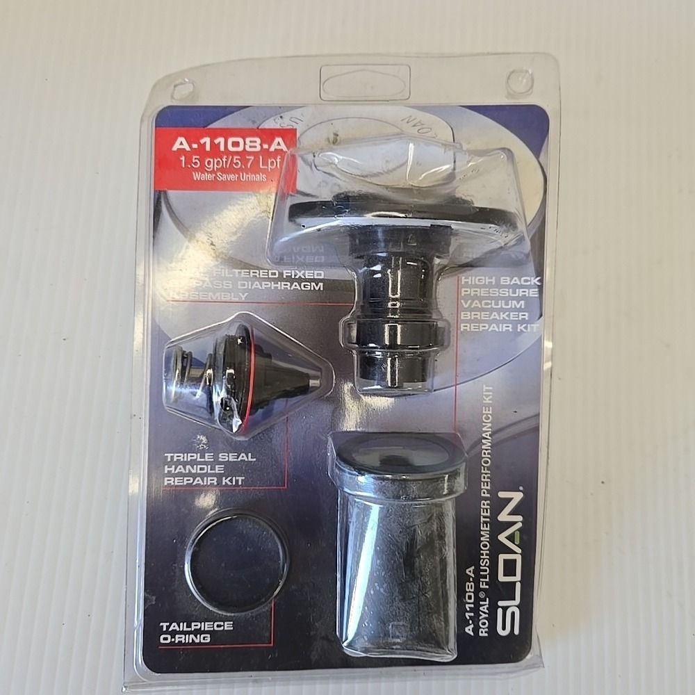 New Sloan Royal A-1108-A Flushometer Urinal Rebuild Kit 1.5 GPF Performance NIP